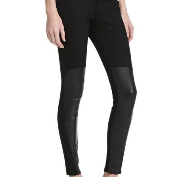 NWT RAG & BONE Samurai Leather-Patch Leggings - Picture 4 of 11